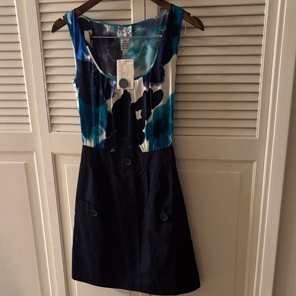 NWT Anthropologie Tabitha Silk Bodice Floral Dress w/Attached Skirt Size 2